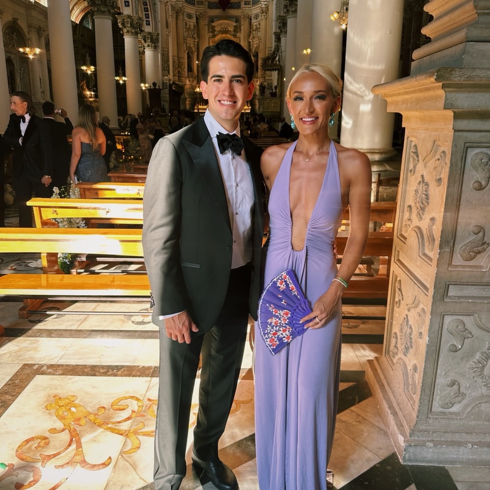 MISHA COLLECTION Lavender Plunge Gown - Picture 2 of 3